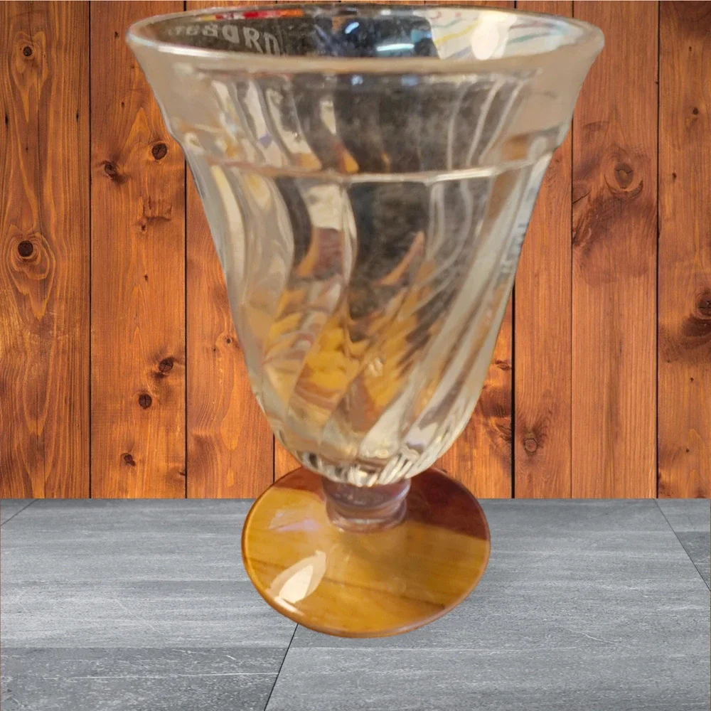 VTG Fostoria Colony Swirl Clear Footed Glasses Set of 2